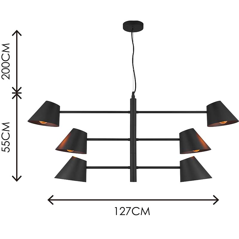 Nordic Modern Simple Light med Triple Swing Arms Justerbar Loft Pendent Light 6lys E27