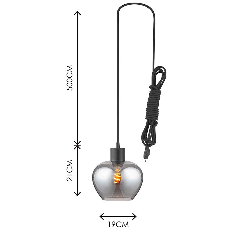 Modren Elegant Light Kelly Chandelier Full Smoke Glas Justerbar Vindues Pendel Light Hook E27