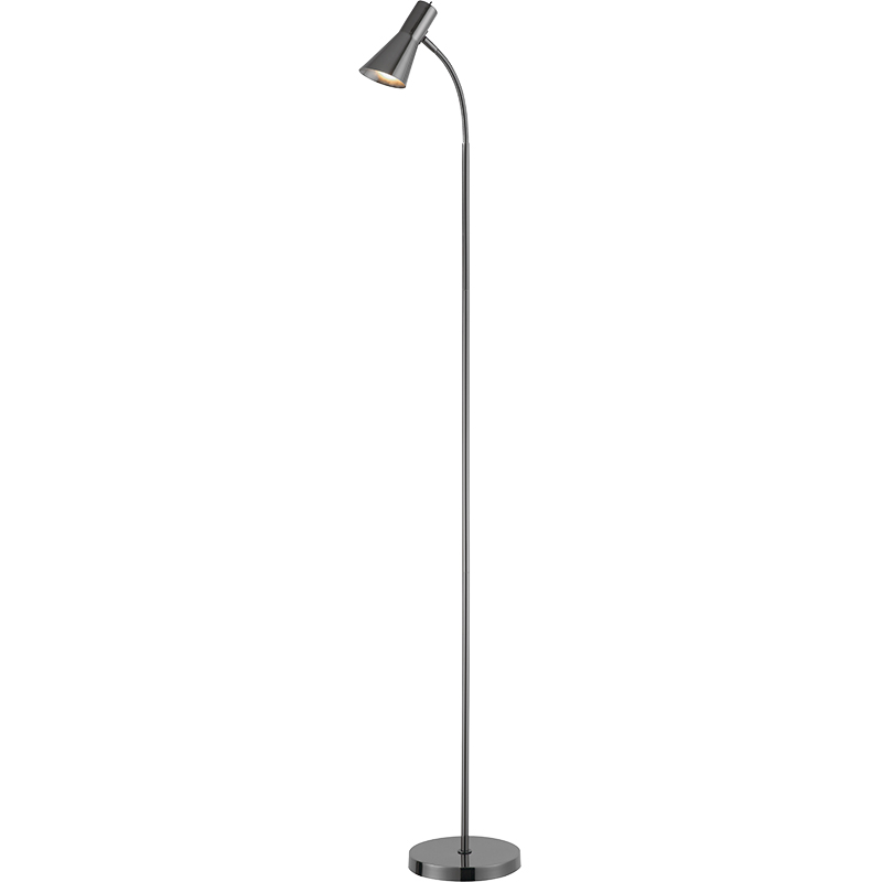 ERIK Simple Standing Light Adusting Floor Spot Light Sort Krom E14