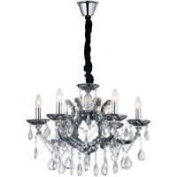 Klassisk Smoke Krystal Lysekrone Design Noble Pendel 6lys Dia65cm E14