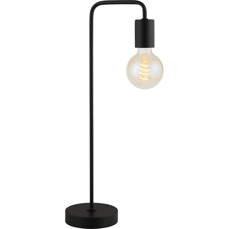 Enkel moderne autentisk design skrivebordslampe Vintage industriel bordlampe mat sort E27