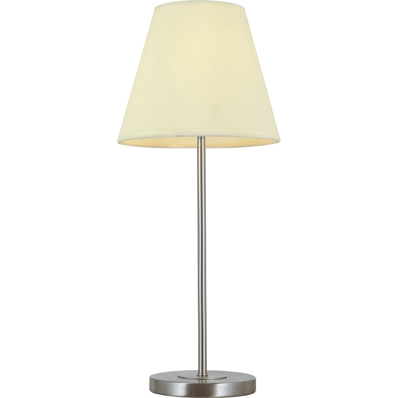 Moderne satin bordlampe med 6 graders anti-vip base og E14 fatning