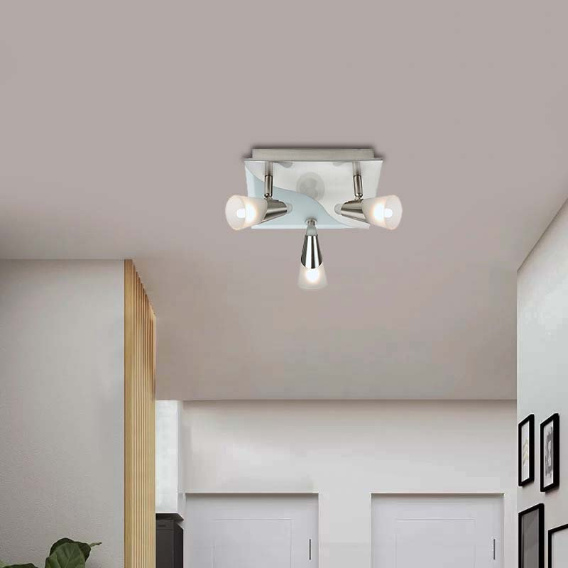 Enkelt design af matteret glas Firkantet justerbar loftspot Light 3lys G9