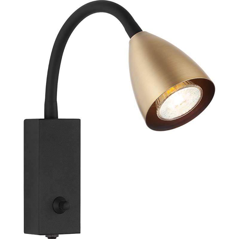 Nordic Modern Wall Spot Light Home Dekorativ Lys med Flex Arm Sand Sort GU10 Dim