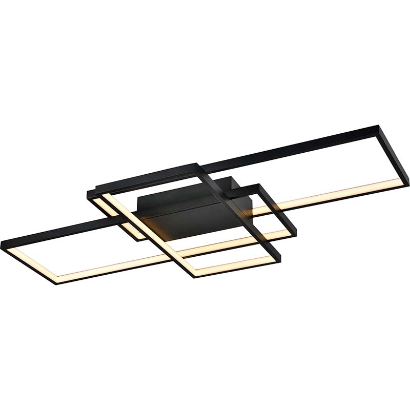 Moderne enkel LED-lysstribe 3-rektangulær loftslampe Sand Sort L100cm DIM