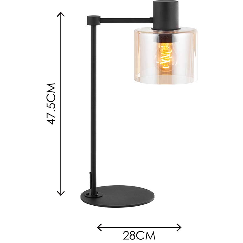 Nordisk Lampe Moderne Lampeskål Bordlampe Dekor Lys Rav Dæmpbar