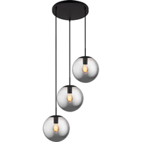 Enkelt Attraktivt Design Design Glaskugle Pendent Light 3lys Smoke Glass E27