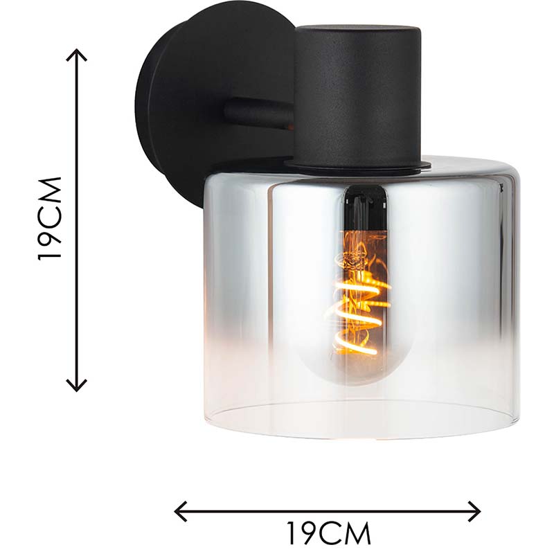 Nordic Simple Style Light Gradient Smoke Glas Væglampe til Up or Down Light E27 Dim