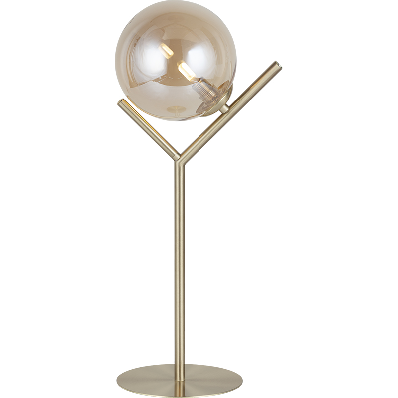 Elegant Nordic Authenic Design Skrivebordslampe Gren Bordlampe Dekor 'Y'-Lampe Amber Glass G9