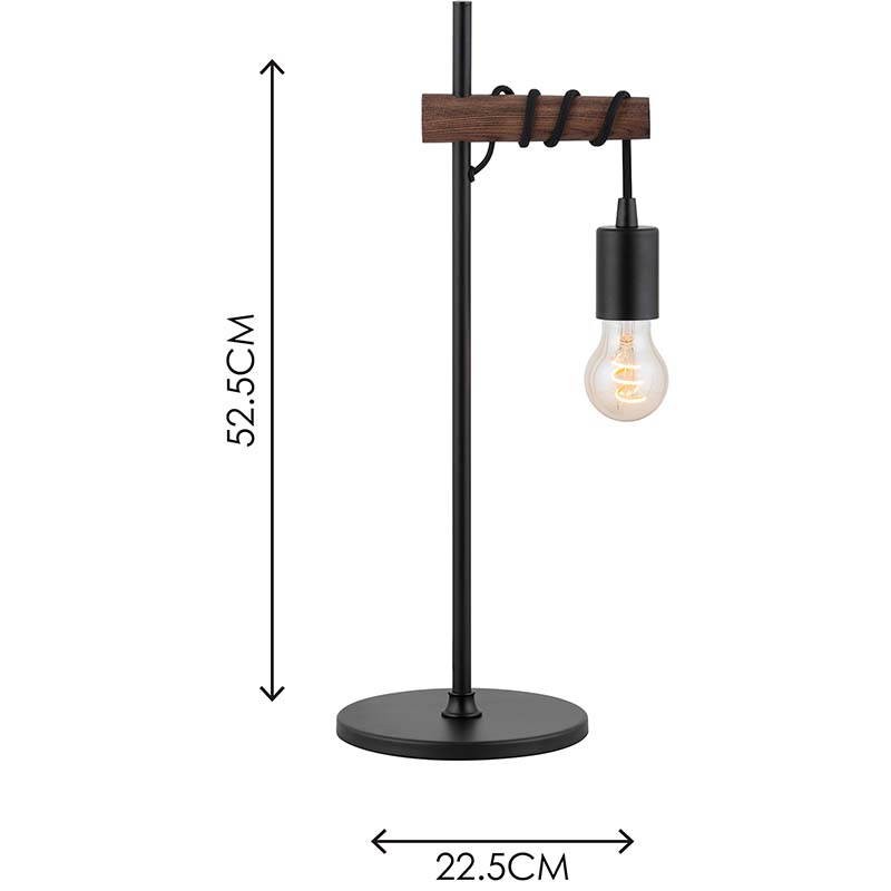 Solid Wood Timber Design Bordlampe Creative Nature Wood Bordlampe E27 Justerbar