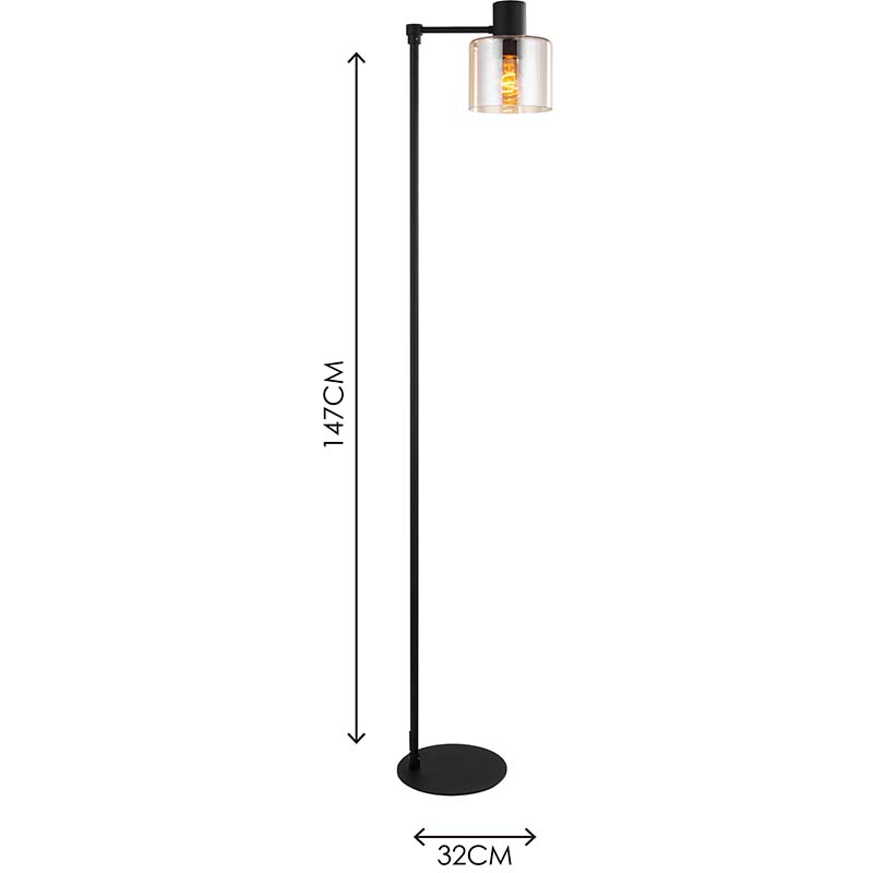 Moderne Enkel Stil Stående Lys Dekorativ Gulvlampe af gult glas E27 Dim