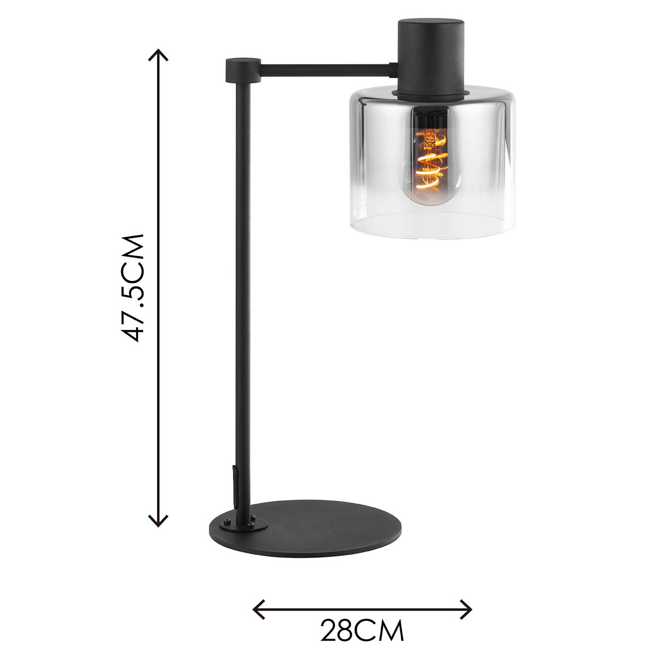 Nordisk Lampe Moderne Lampeskål Bordlampe Dekor Lys Røg Dæmpbar