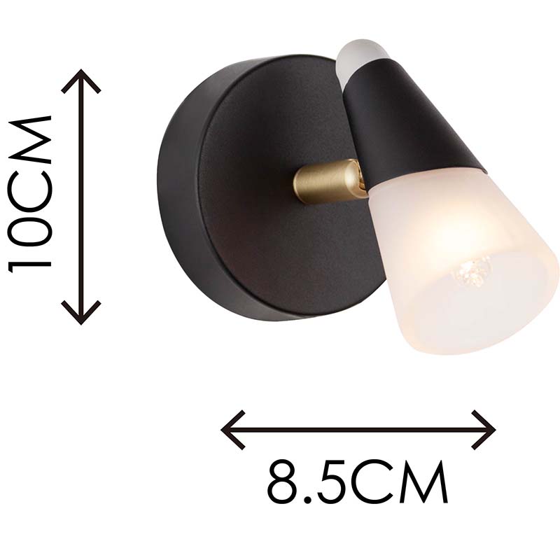 ORION Simple Modern Wall Spot Light: Med skærm af matteret glas og G9-pære