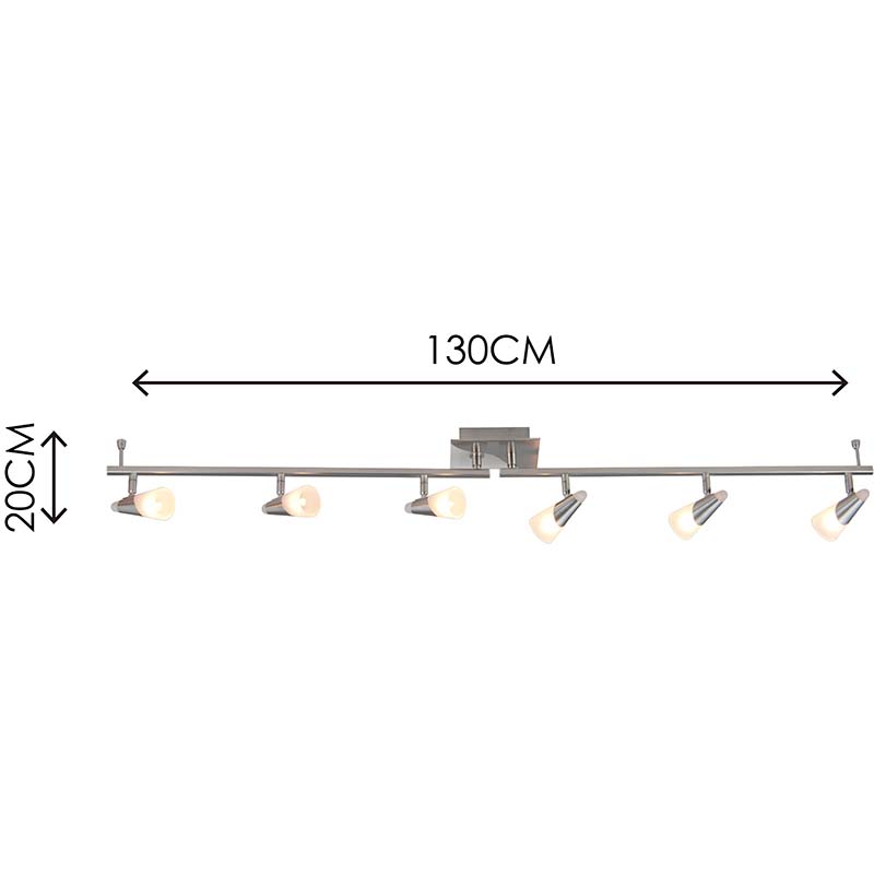 Enkel moderne loftslampe dekorativ loftsspot 6lys satin med frostet glas G9