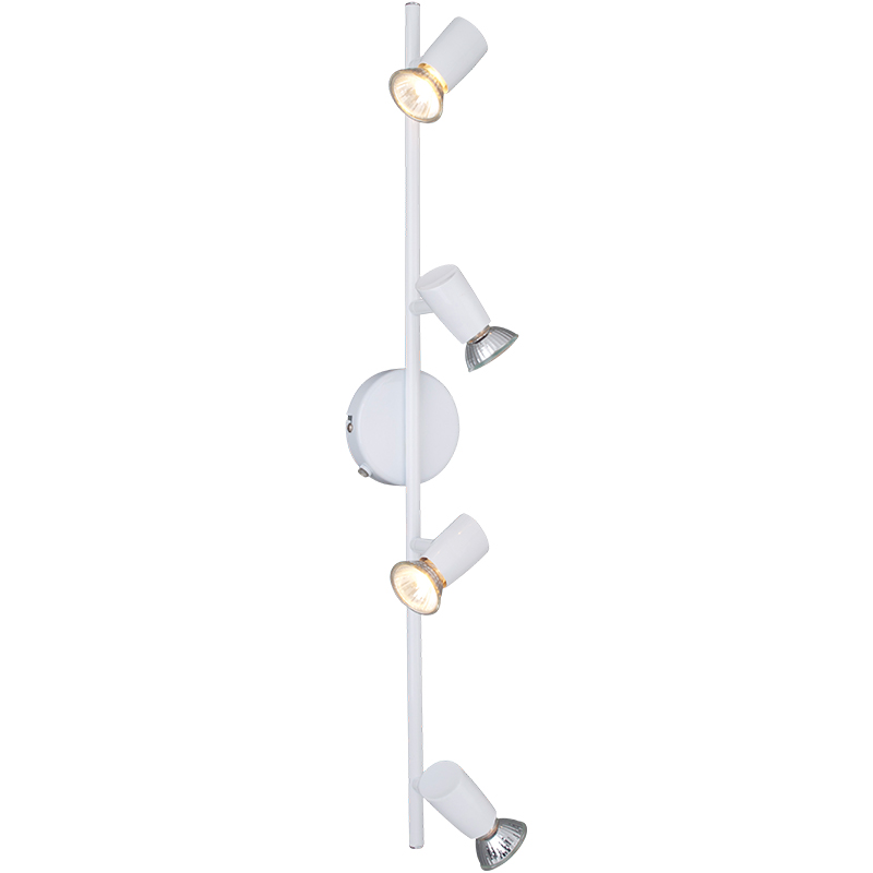 Moderne Simple Plain Design Justerbar Loft Spot Light 4lys Shinny White GU10