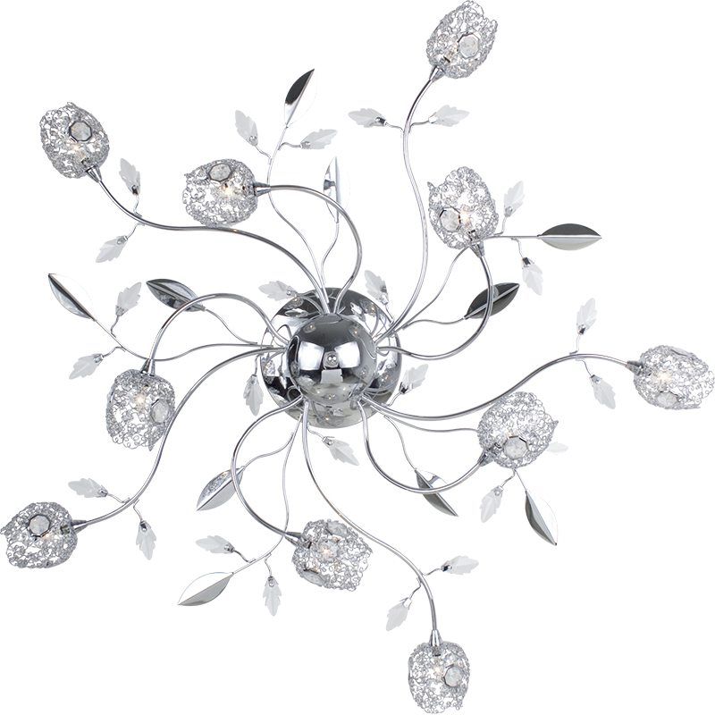 Mordern Elegant Design af Bling Crystal Flower Loftslampe 10lys G4