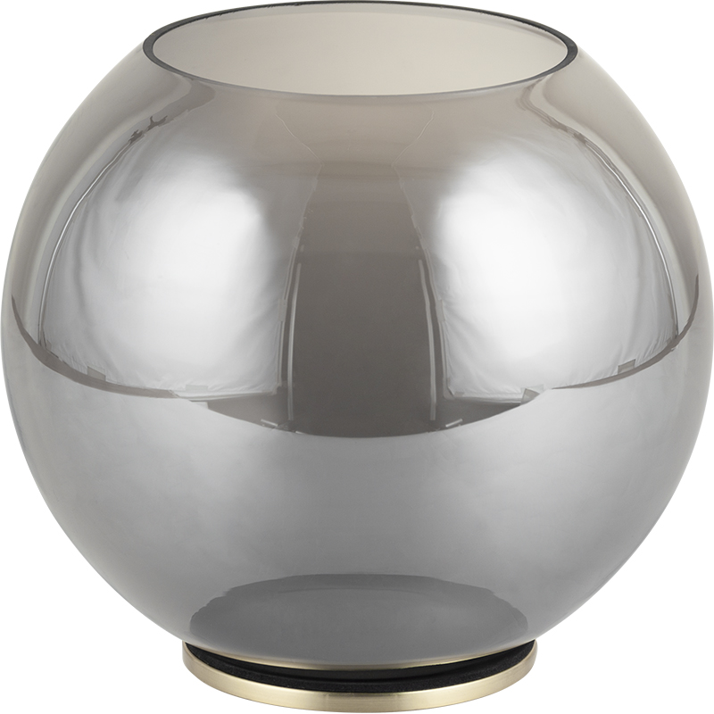 Elegant Decor Ball Glas Lysestage/vase Smoke D20*H17CM