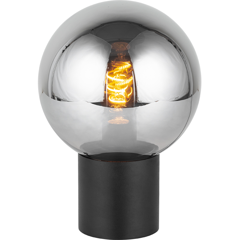 Nordic Authentic Design Smoke Glass Skrivebordslampe med moderne kugleform og E27 fatning