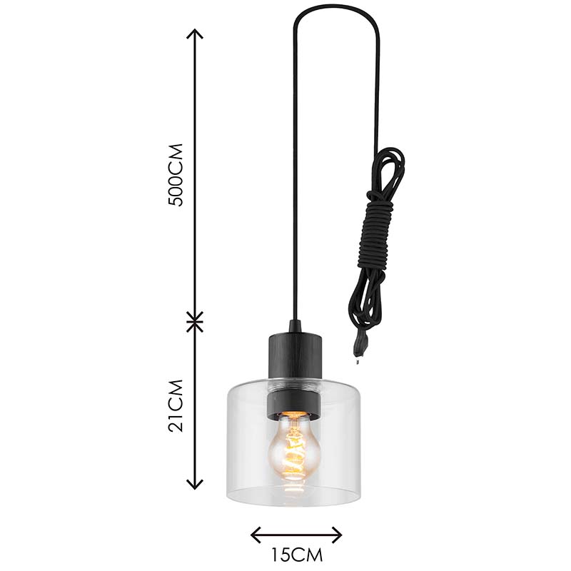 Modren Simple Light Attraktiv lysekrone Dekorativ Klart Glas Justerbar Pendel E27 Dim