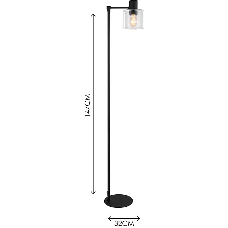 Moderne Simpel Stil Stående Lys Dekorativ Klar Glas Gulvlampe E27 Dim