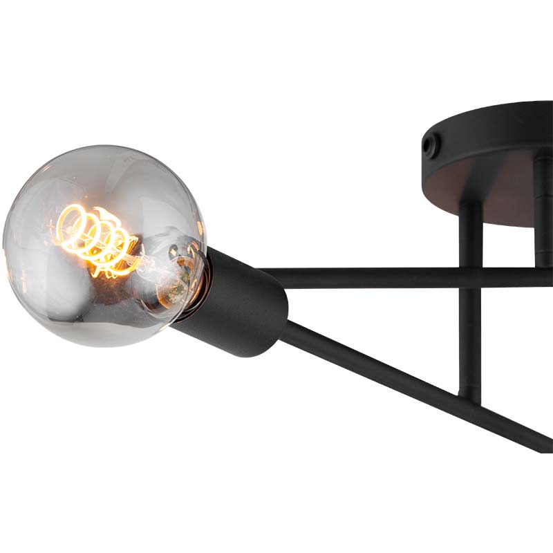 Moderne Industriel Justerbar Loftslampe 6lys Sandy black E27