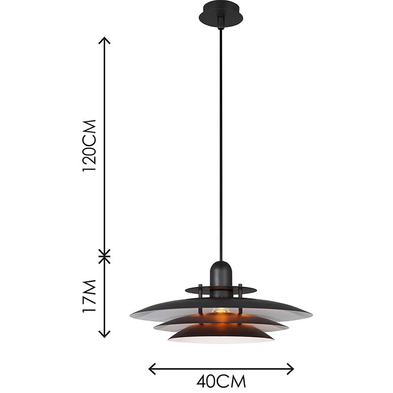 Nordic Round Light Attraktiv lysekrone Louvre Pendent lys Højdejusterbar mat sort inderside Hvid E27