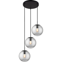 Enkelt Attraktivt Design Design Glaskugle Pendent Light 3lys Light Smoke Glass E27