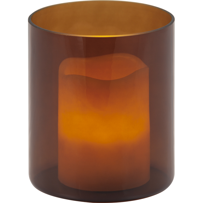 Elegance at dekorere med den brune lysestage/vase af glas