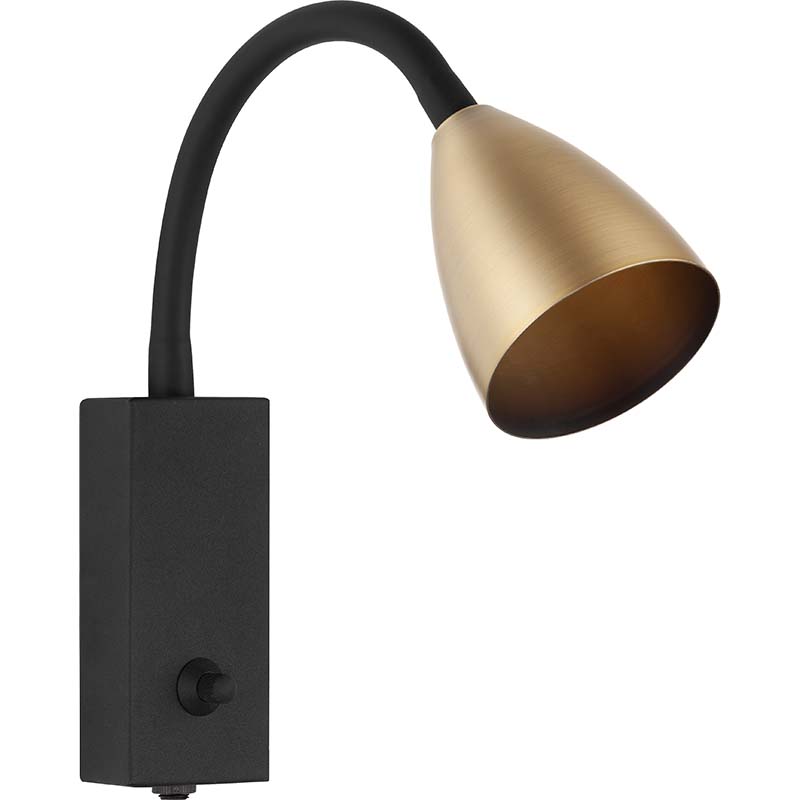 Nordic Modern Wall Spot Light Home Dekorativ Lys med Flex Arm Mat Messing GU10 Dim