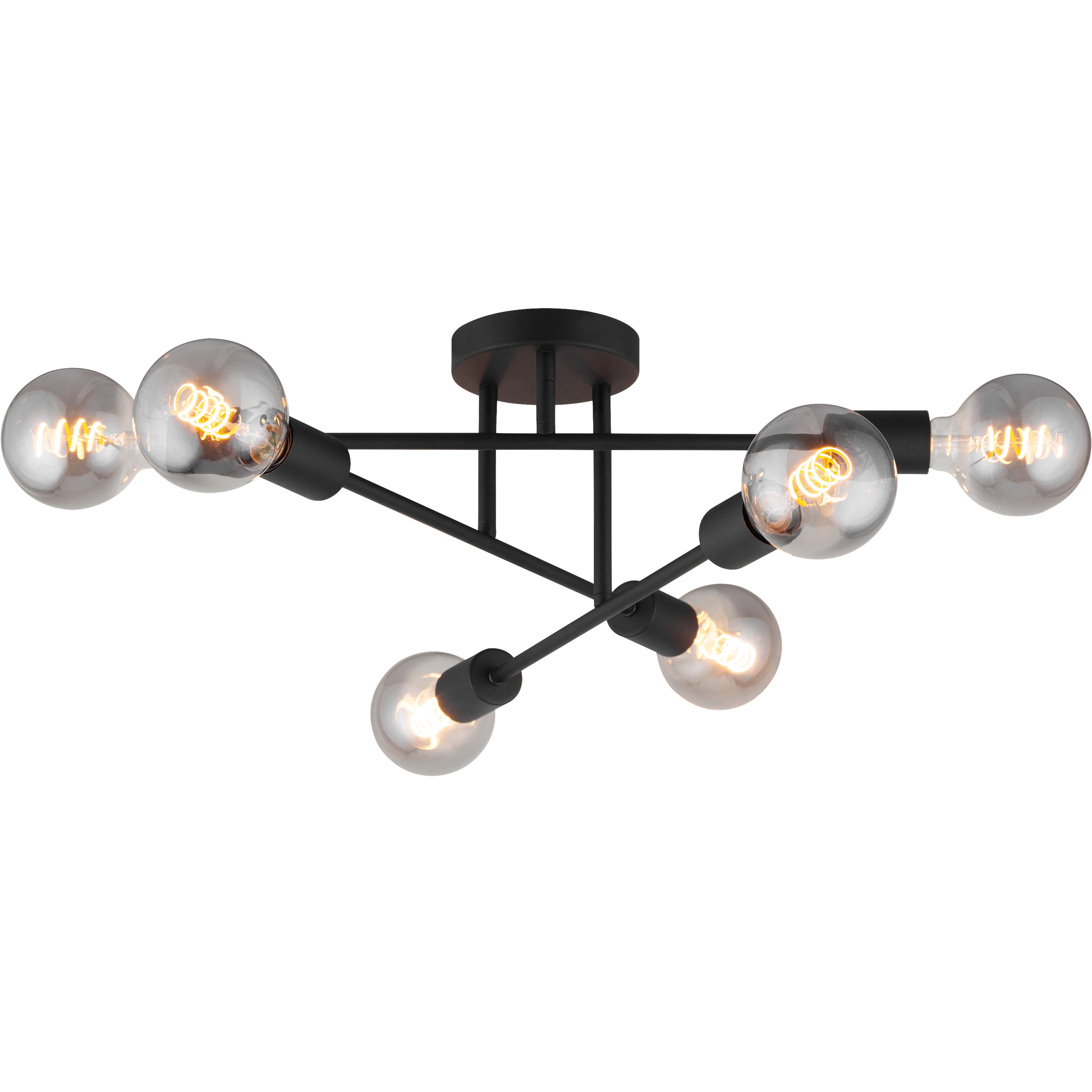 Moderne Industriel Justerbar Loftslampe 6lys Sandy black E27